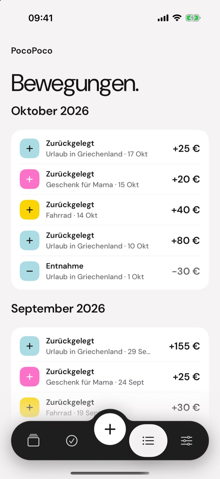 Bewegungen – Monat für Monat